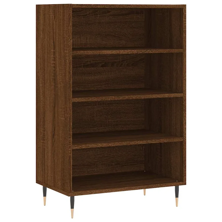 Buffet haut chêne marron 57x35x90 cm bois d'ingénierie - 2