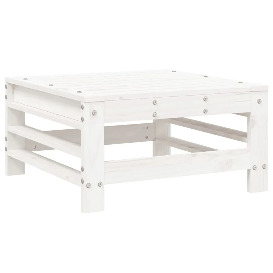 Salon de jardin 6 pcs Blanc Bois de pin massif - 5