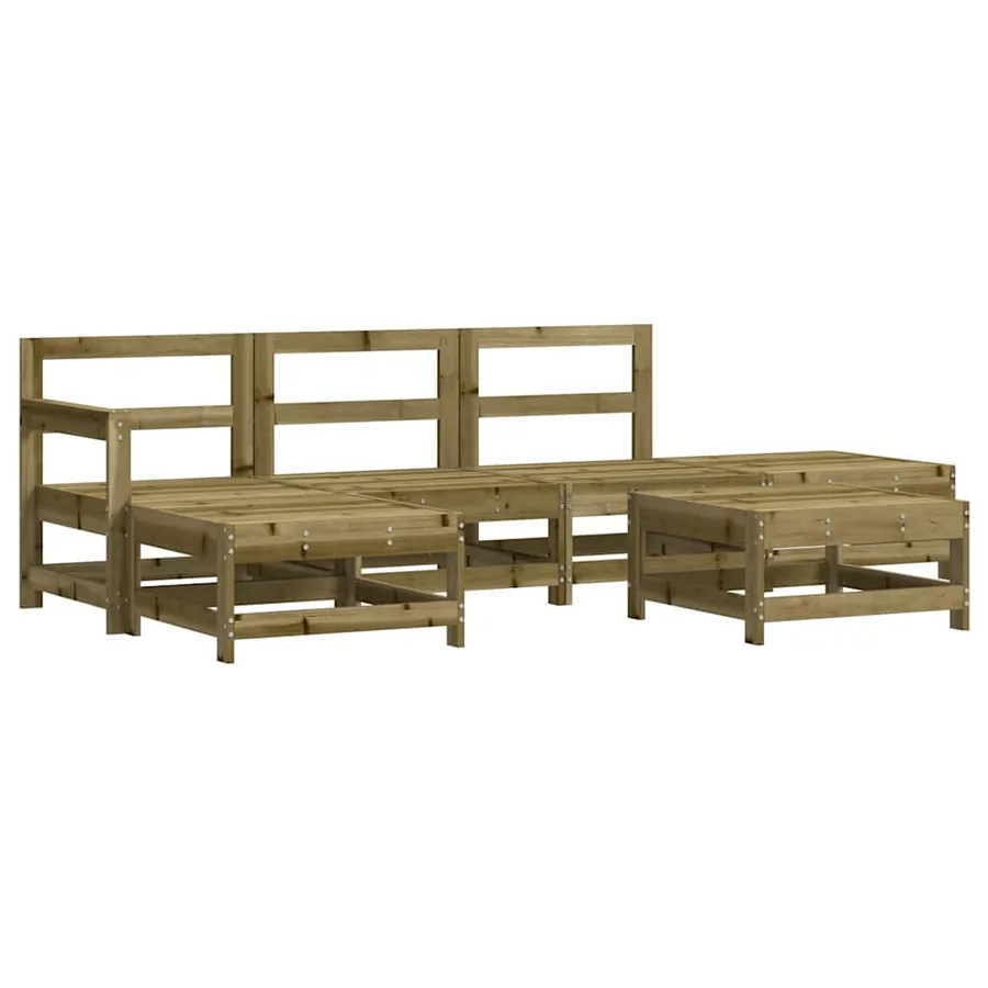 Salon de jardin 6 pcs bois de pin imprégné - 2