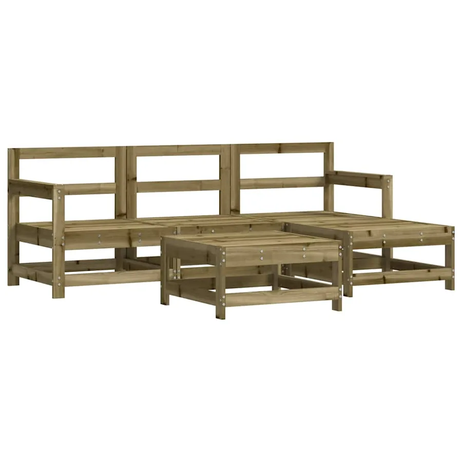 Salon de jardin 5 pcs bois de pin imprégné - 2