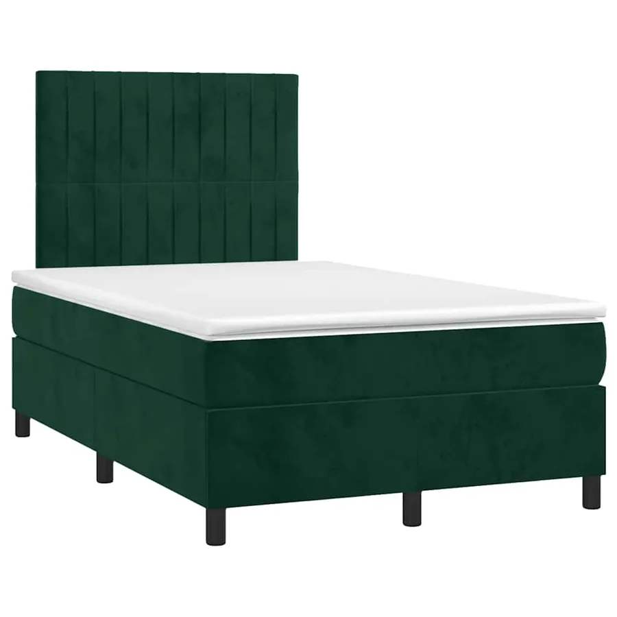 Sommier à lattes de lit avec matelas LED Vert foncé 120x200 cm - 3