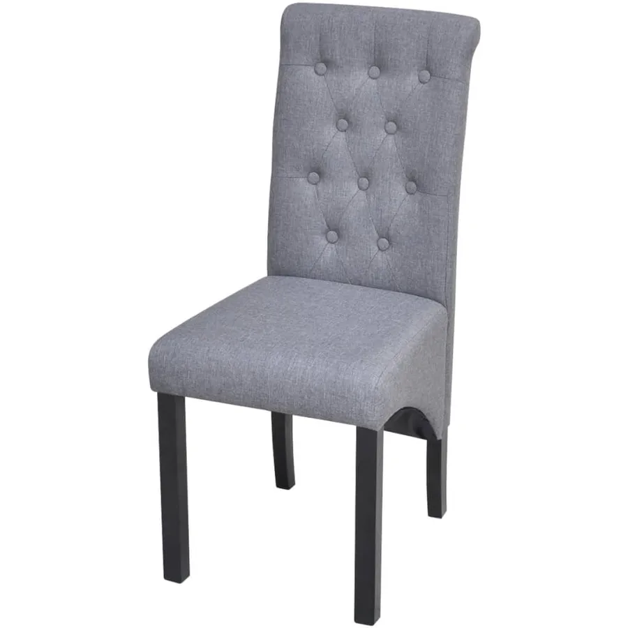 Chaises à manger lot de 6 gris clair tissu - 3
