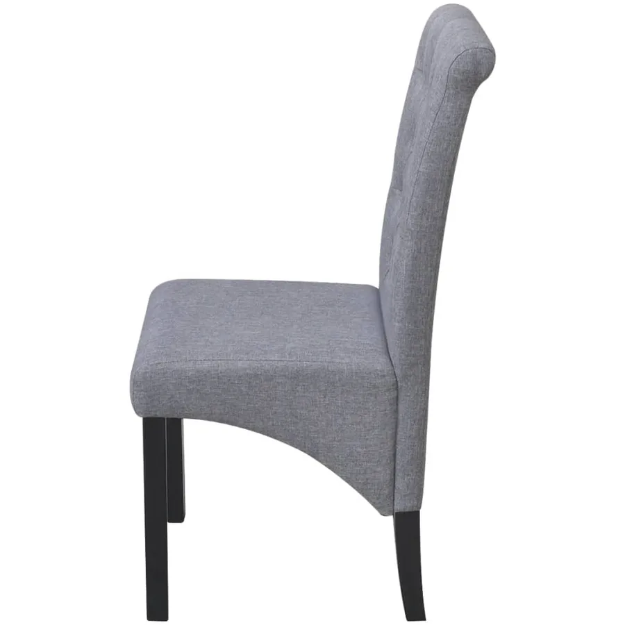 Chaises à manger lot de 6 gris clair tissu - 4