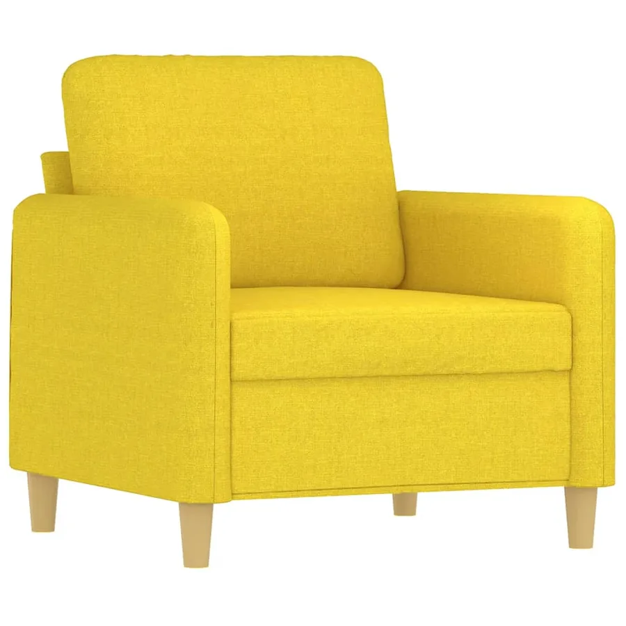 Ensemble de canapés 3 pcs avec coussins jaune clair tissu - 3