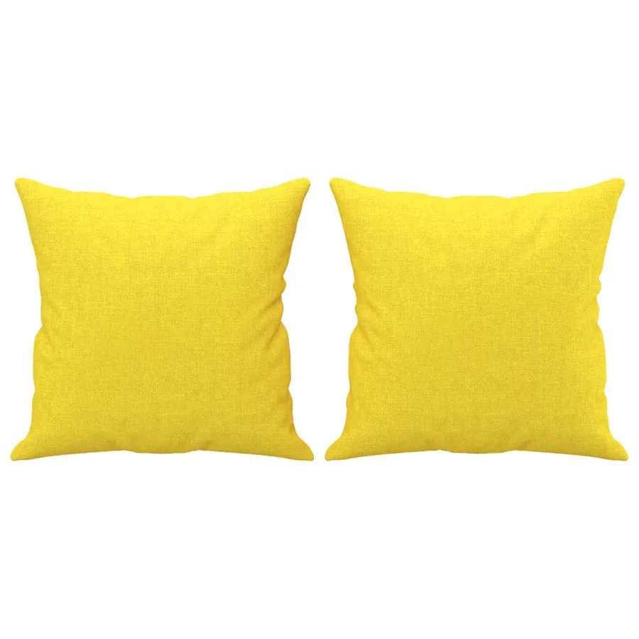 Ensemble de canapés 3 pcs avec coussins jaune clair tissu - 7