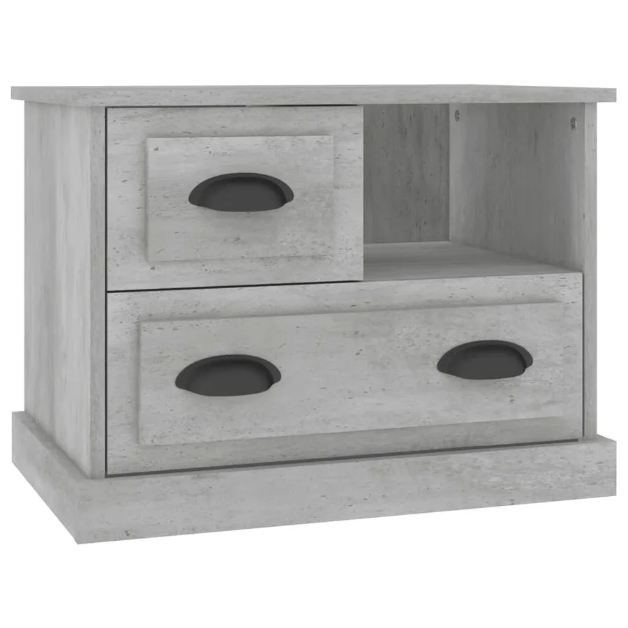 Table de chevet gris béton 60x39x45 cm - 2