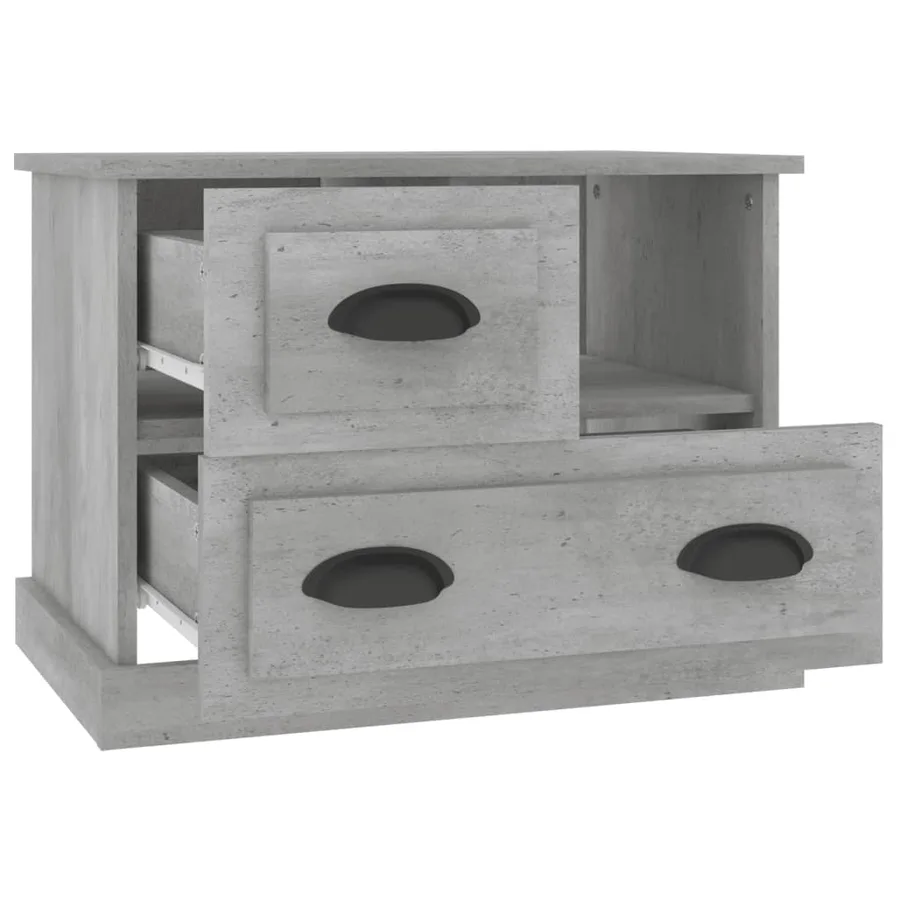 Table de chevet gris béton 60x39x45 cm - 6