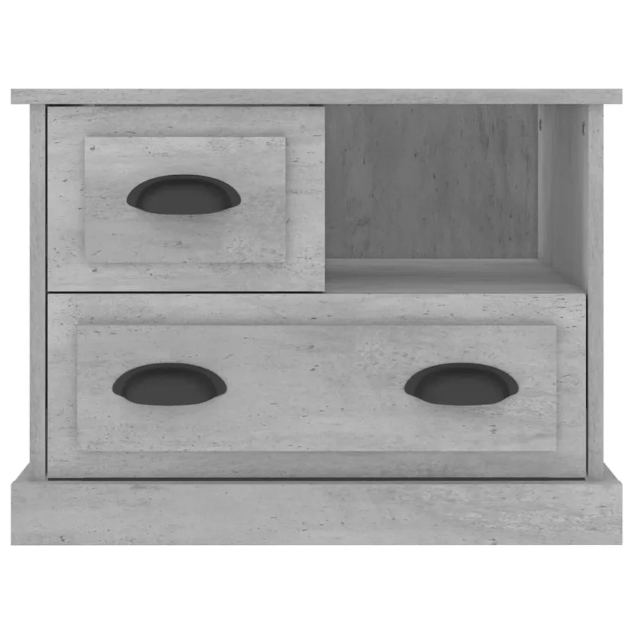Table de chevet gris béton 60x39x45 cm - 7