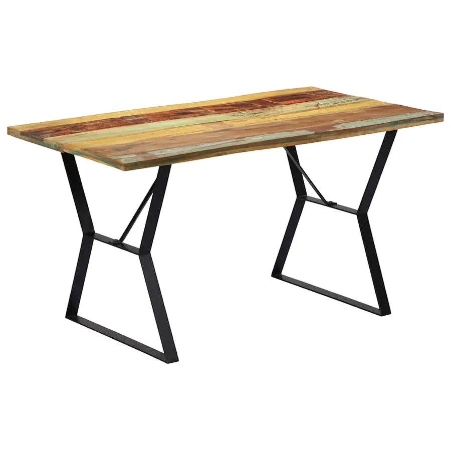 Table à manger 140x80x76 cm Bois de récupération massif - 10