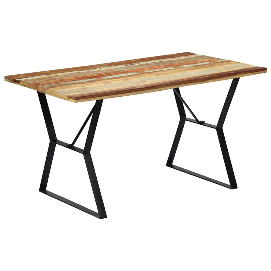 Table à manger 140x80x76 cm Bois de récupération massif - 11