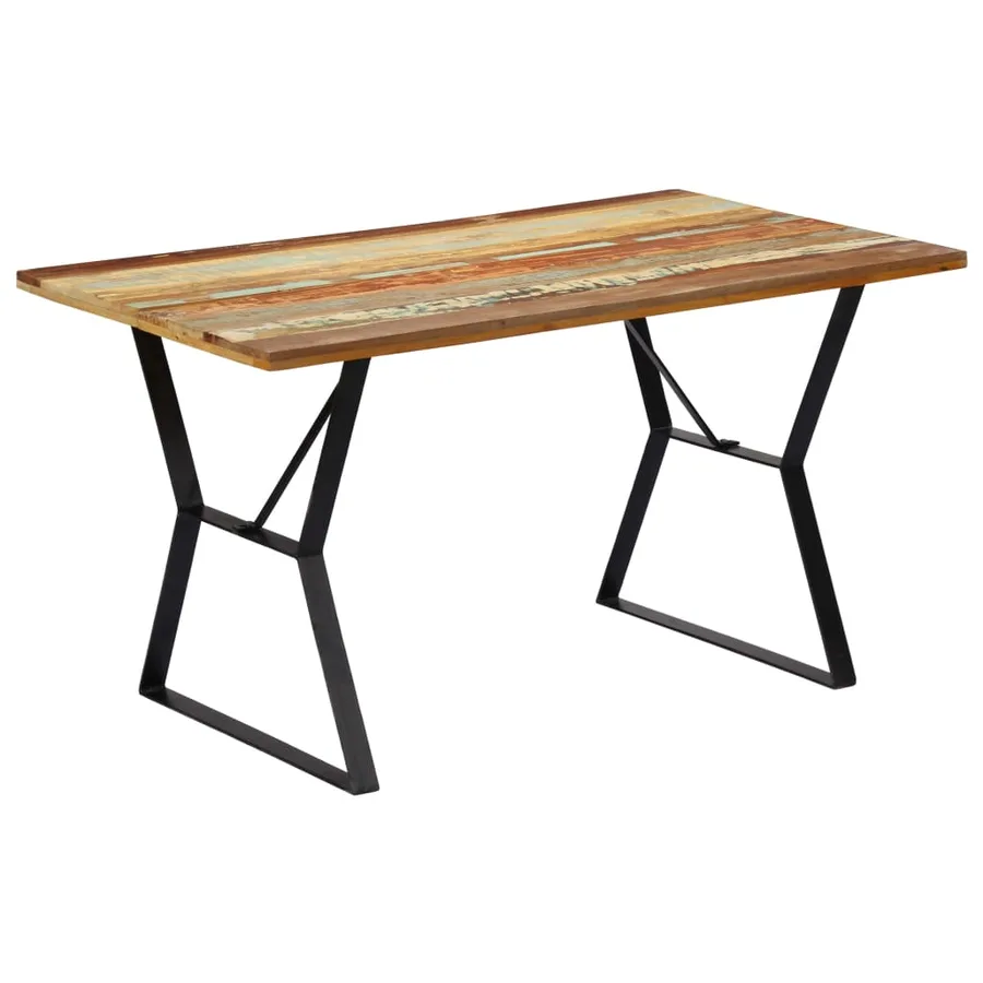Table à manger 140x80x76 cm Bois de récupération massif - 12