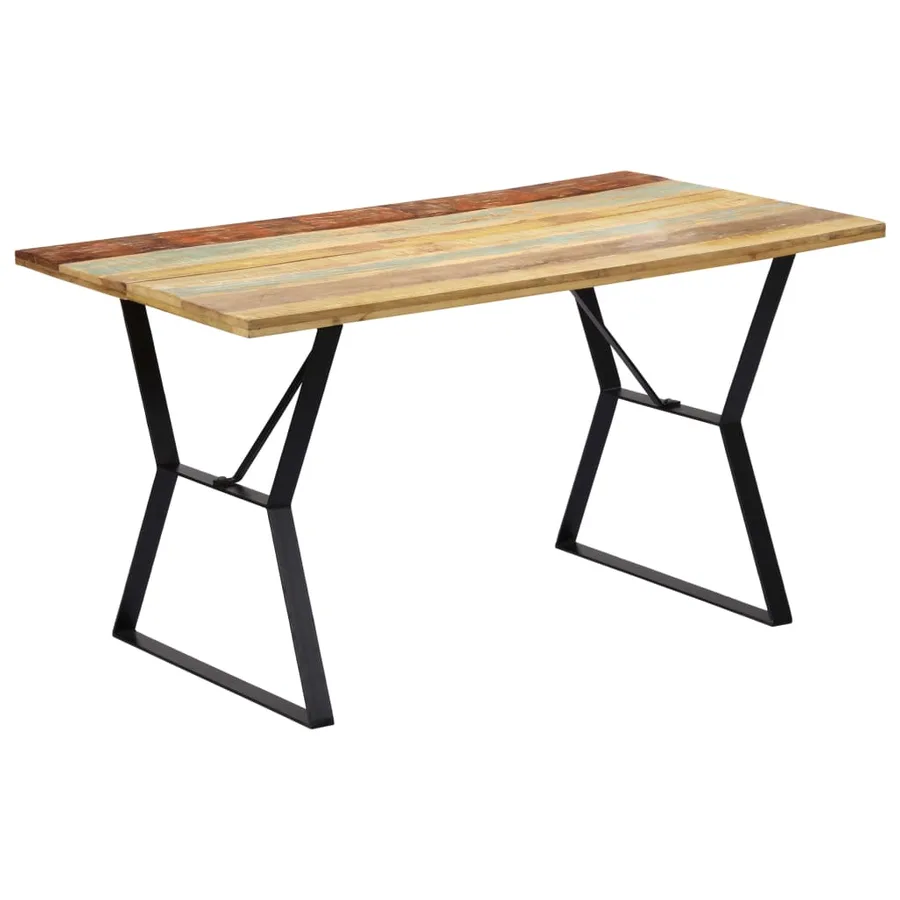 Table à manger 140x80x76 cm Bois de récupération massif - 8