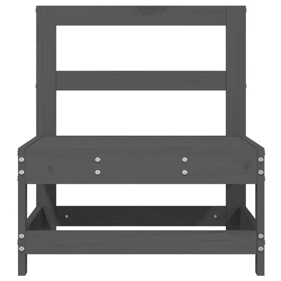 Canapés centraux de jardin 2 pcs gris bois de pin massif - 4