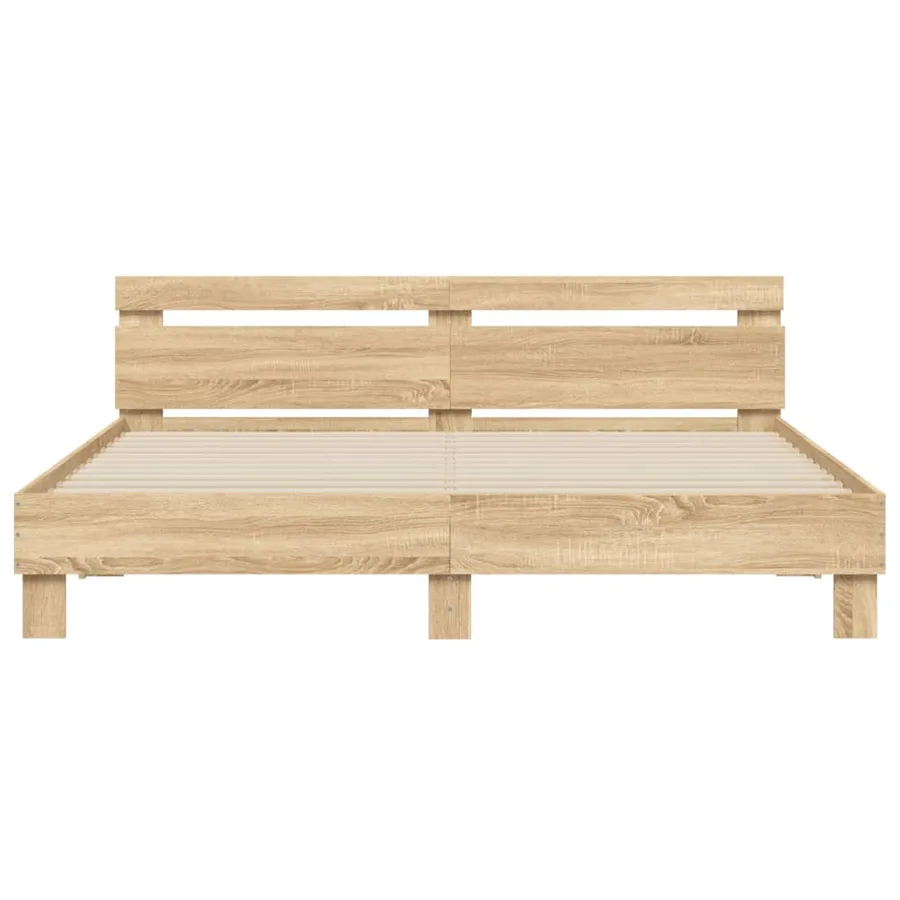 Cadre de lit sans matelas chêne sonoma 160x200 cm - 5
