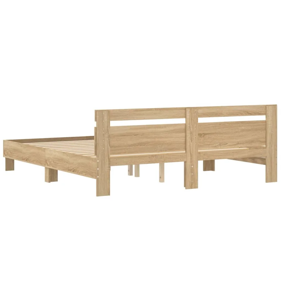 Cadre de lit sans matelas chêne sonoma 160x200 cm - 7