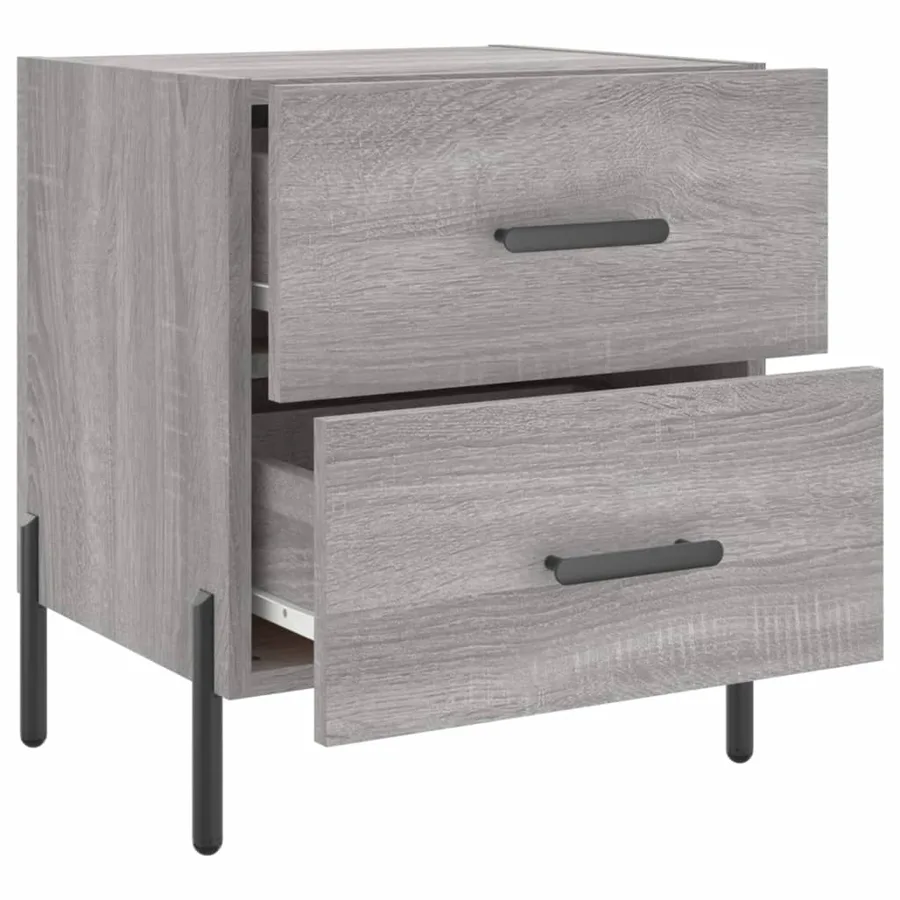 Table de chevet sonoma gris 40x35x47,5 cm bois d’ingénierie - 5