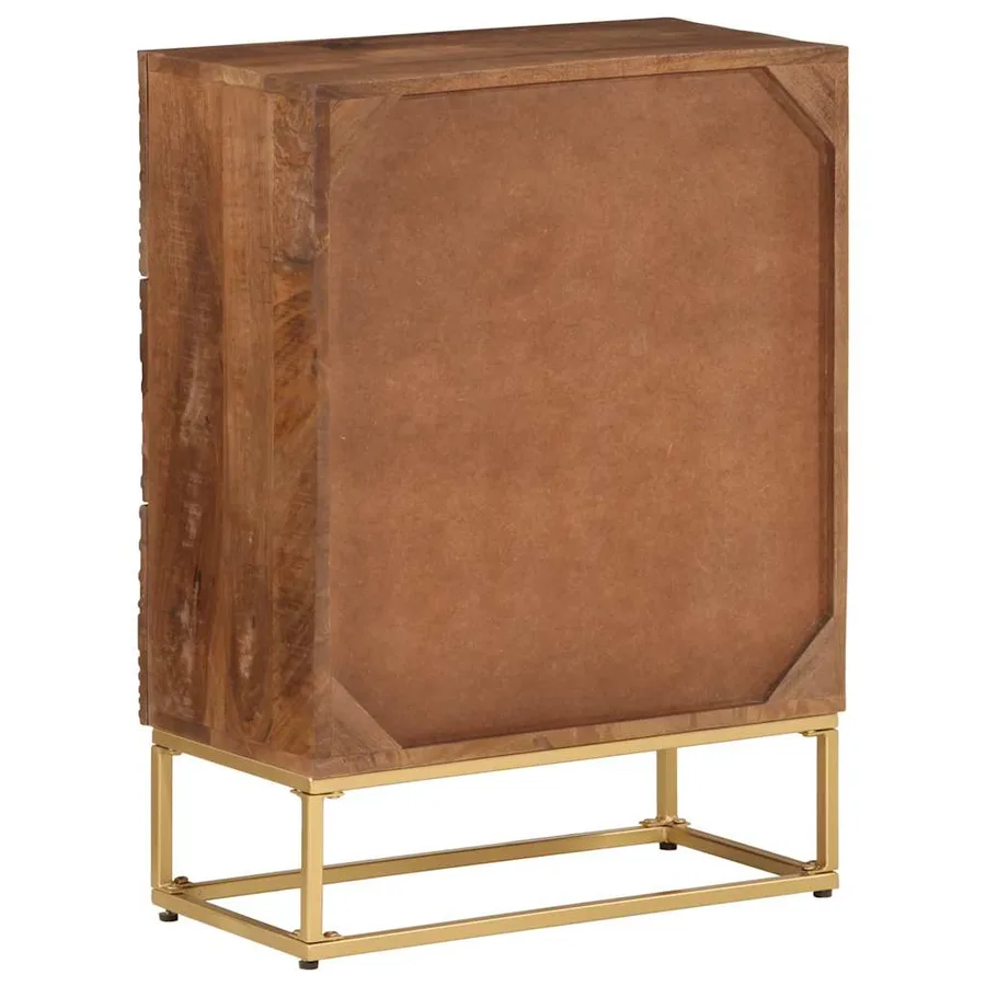 Commode 55x30x76 cm bois massif de manguier et fer - 5