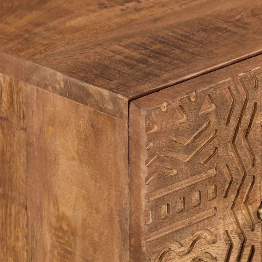 Commode 55x30x76 cm bois massif de manguier et fer - 6