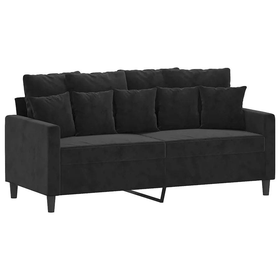 Ensemble de canapés 2 pcs avec coussins Noir Velours - 4