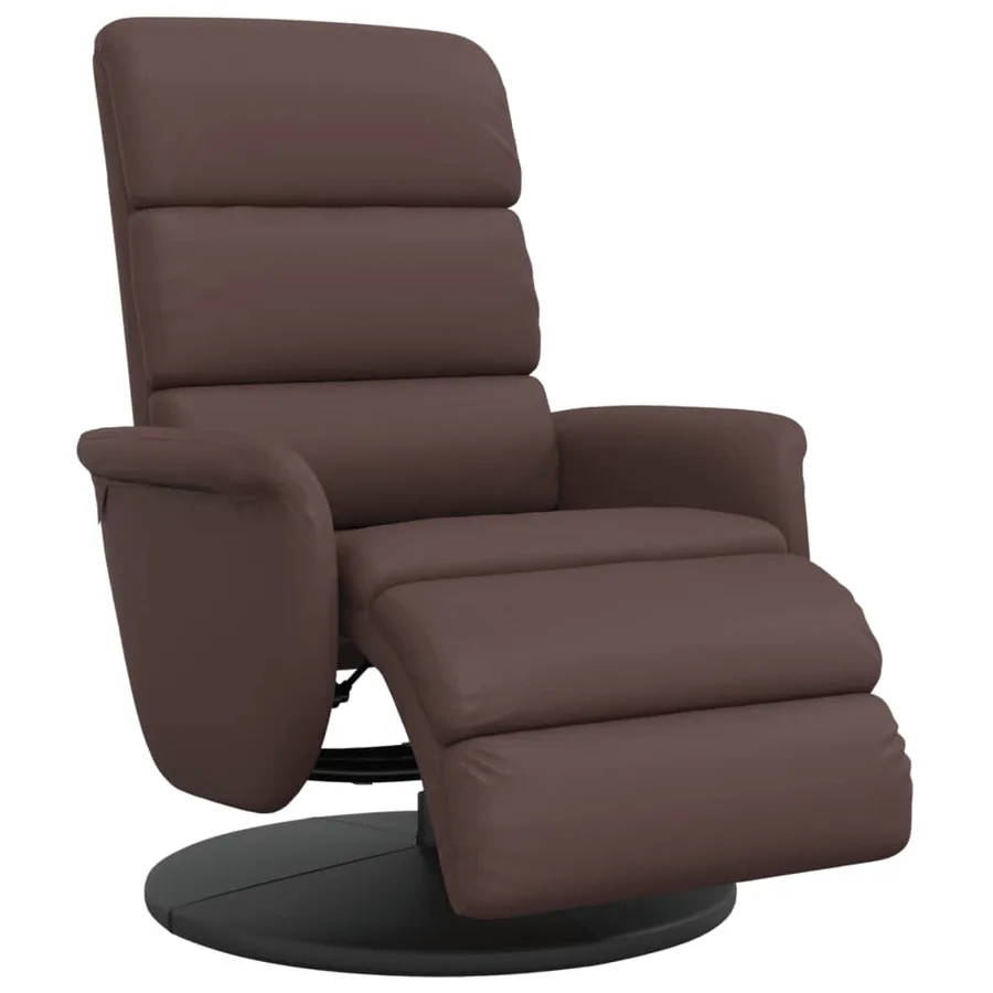 Fauteuil inclinable avec repose-pieds marron similicuir - 2