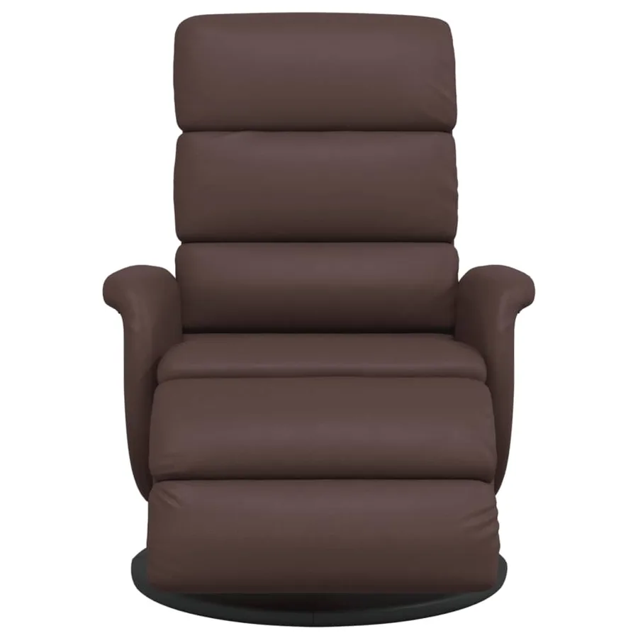 Fauteuil inclinable avec repose-pieds marron similicuir - 3