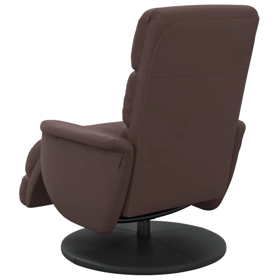 Fauteuil inclinable avec repose-pieds marron similicuir - 5