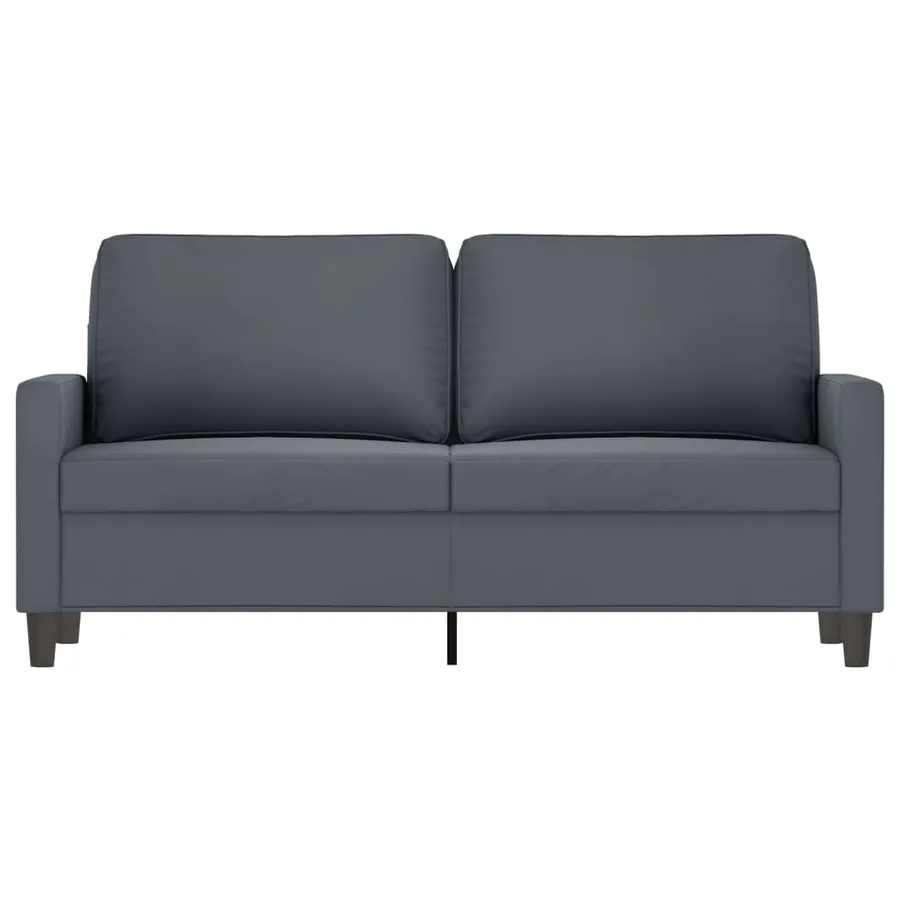Canapé à 2 places Gris foncé 140 cm Velours - 3