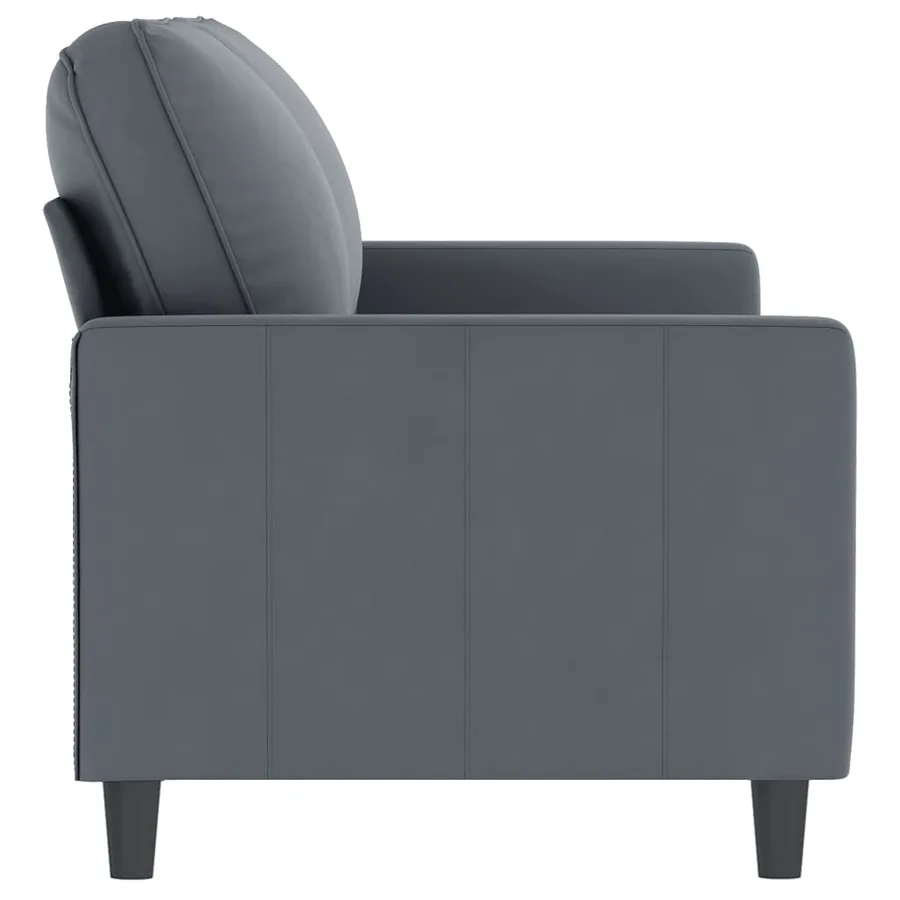 Canapé à 2 places Gris foncé 140 cm Velours - 4