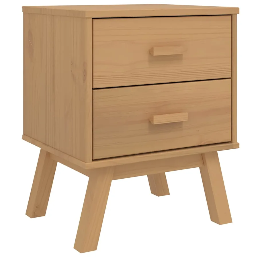 Table de chevet OLDEN marron bois de pin solide - 2