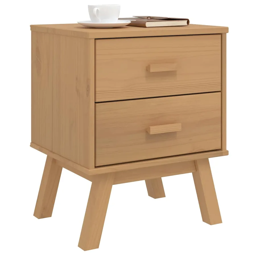 Table de chevet OLDEN marron bois de pin solide - 4