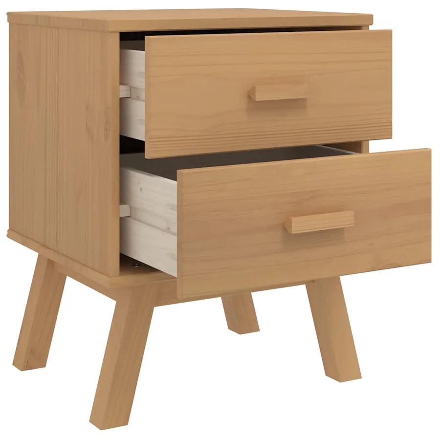 Table de chevet OLDEN marron bois de pin solide - 6