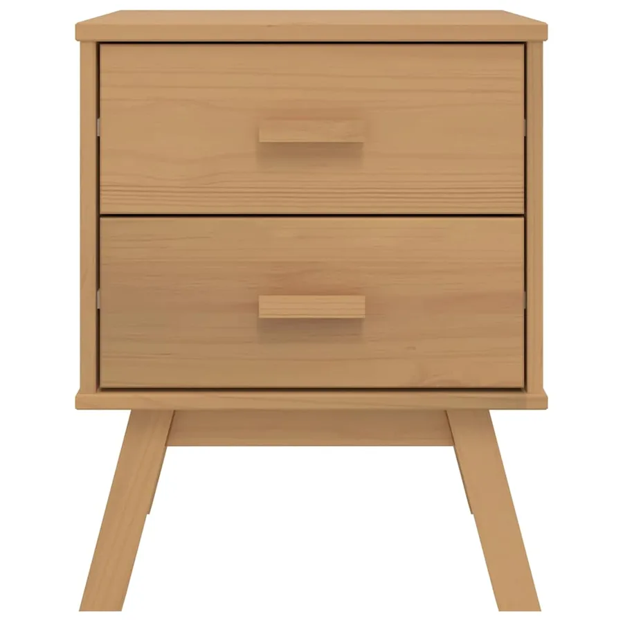 Table de chevet OLDEN marron bois de pin solide - 7