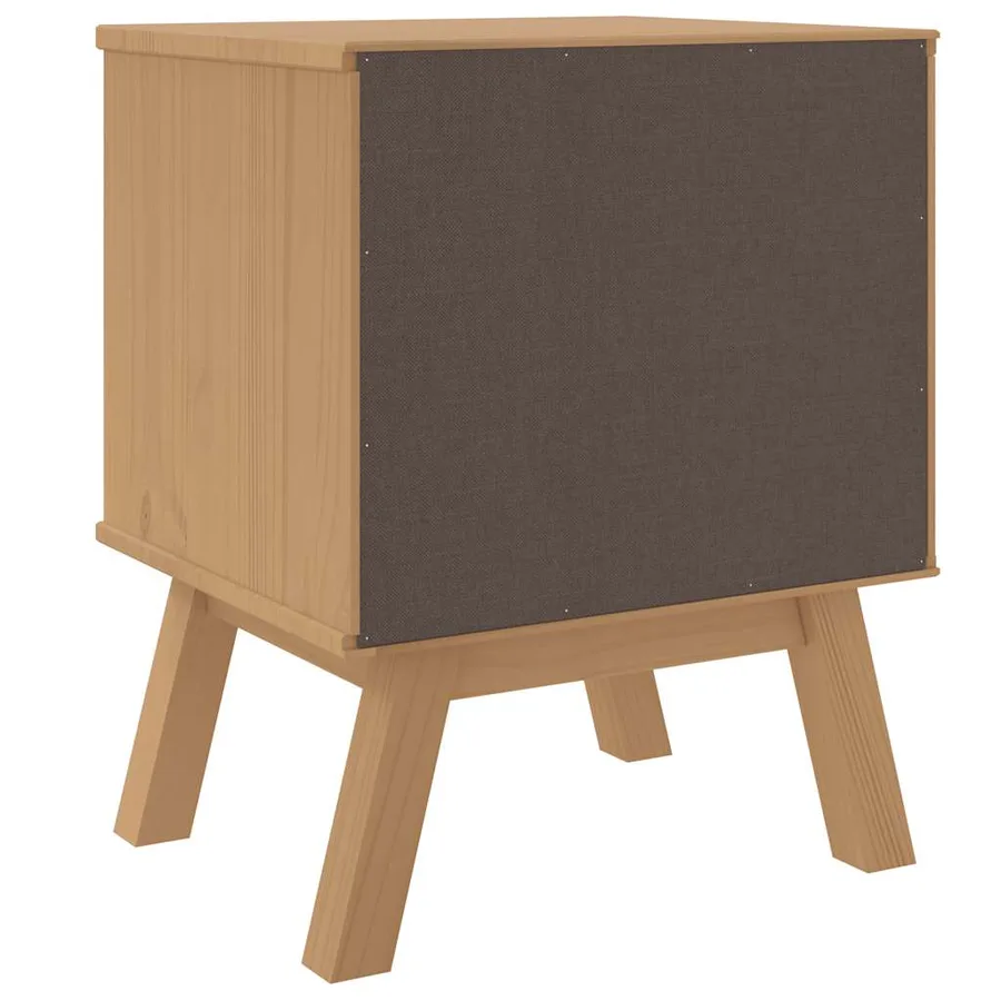 Table de chevet OLDEN marron bois de pin solide - 9