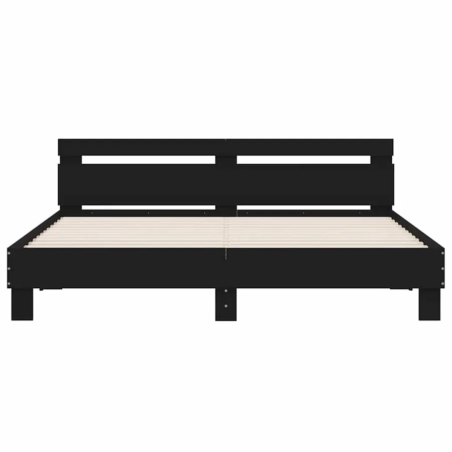 Cadre de lit sans matelas noir 200x200 cm - 5