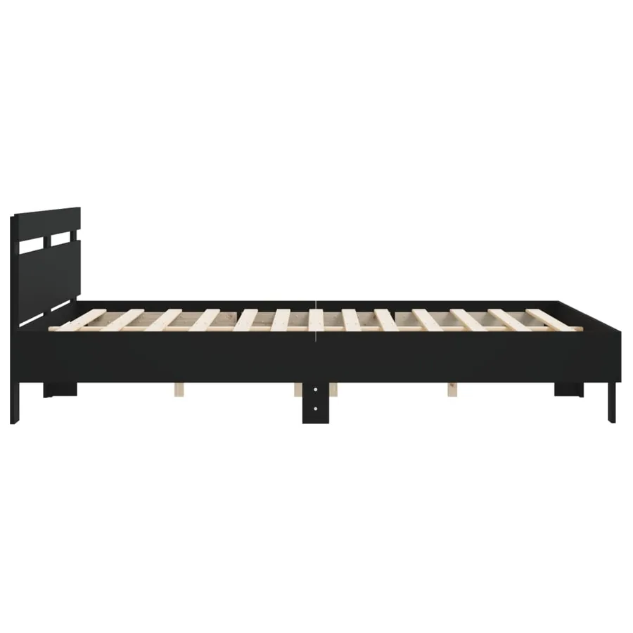 Cadre de lit sans matelas noir 200x200 cm - 6