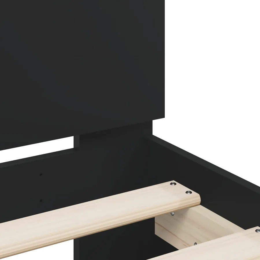 Cadre de lit sans matelas noir 200x200 cm - 8