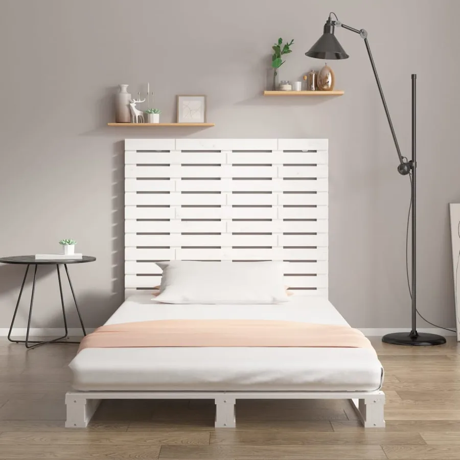 Tête de lit murale Blanc 141x3x91,5 cm Bois massif de pin - 3
