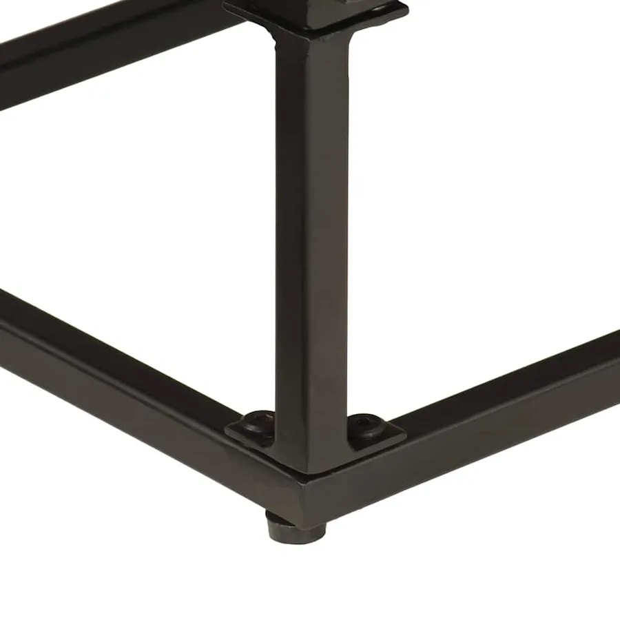 Buffet noir 55x30x76 cm bois massif de manguier et fer - 8