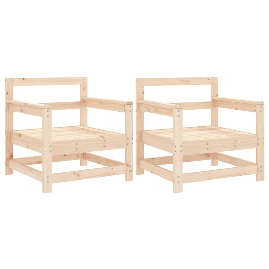 Chaises de jardin lot de 2 bois massif de pin - 2
