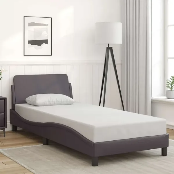 Cadre de lit Dover gris 80x200 cm similicuir