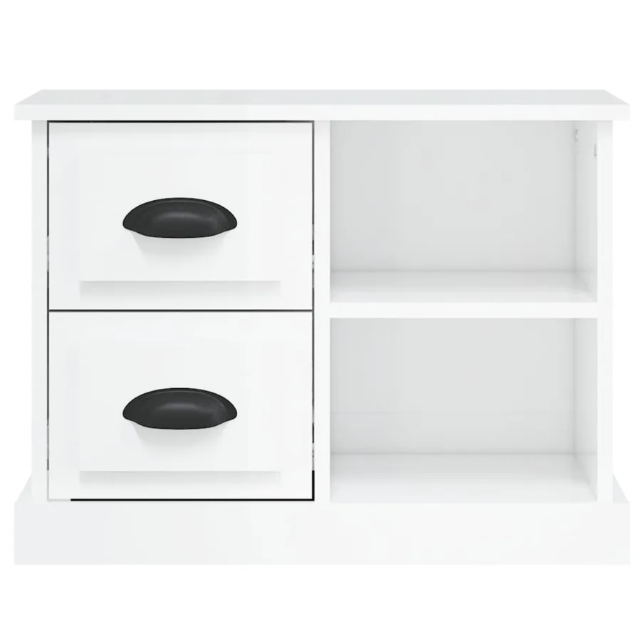 Table de chevet blanc brillant 60x35,5x45 cm - 7