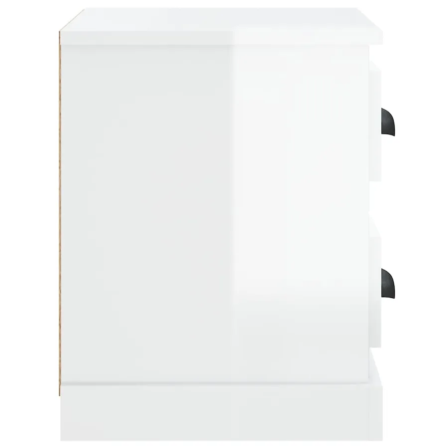 Table de chevet blanc brillant 60x35,5x45 cm - 8