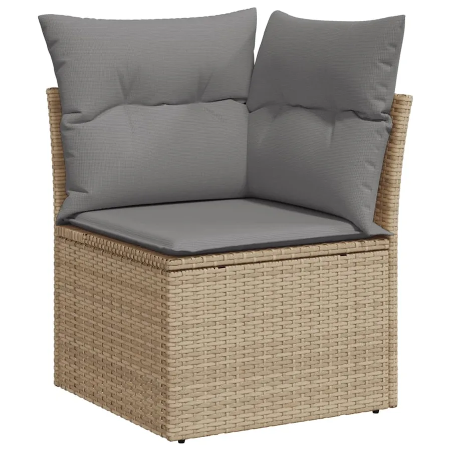 Salon de jardin avec coussins 5 pcs beige résine tressée - 4