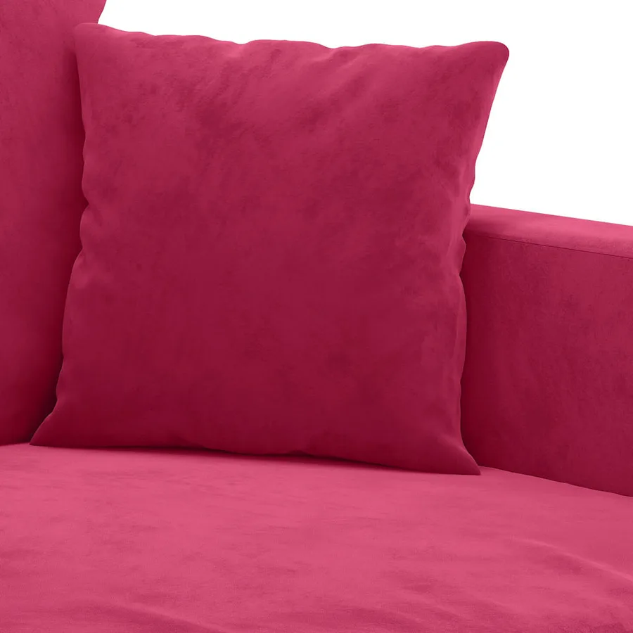 Canapé à 2 places Rouge bordeaux 140 cm Velours - 6