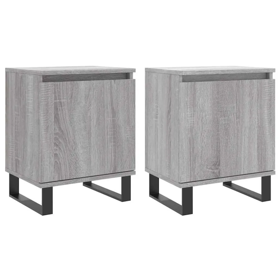 Tables de chevet 2 pcs sonoma gris 40x30x50cm bois d'ingénierie - 2