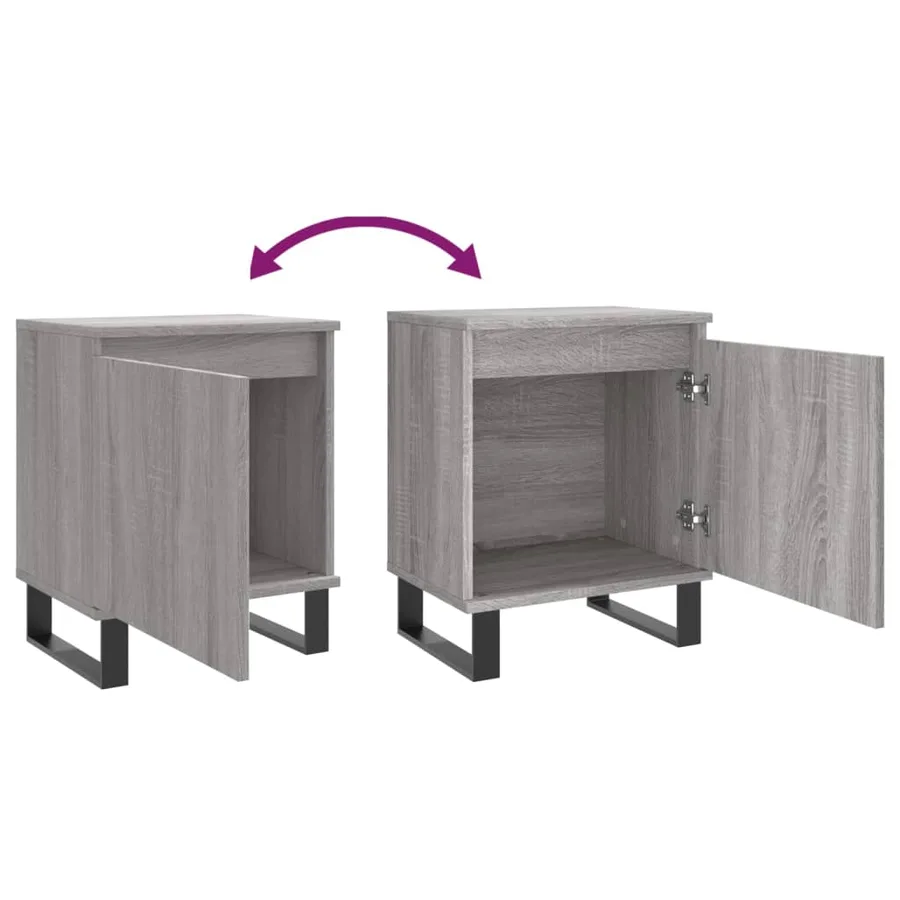 Tables de chevet 2 pcs sonoma gris 40x30x50cm bois d'ingénierie - 9
