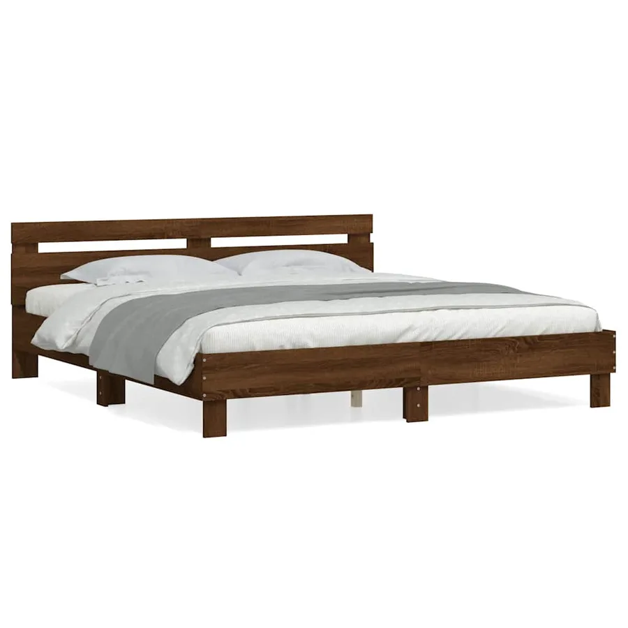 Cadre de lit sans matelas chêne marron 200x200 cm - 2