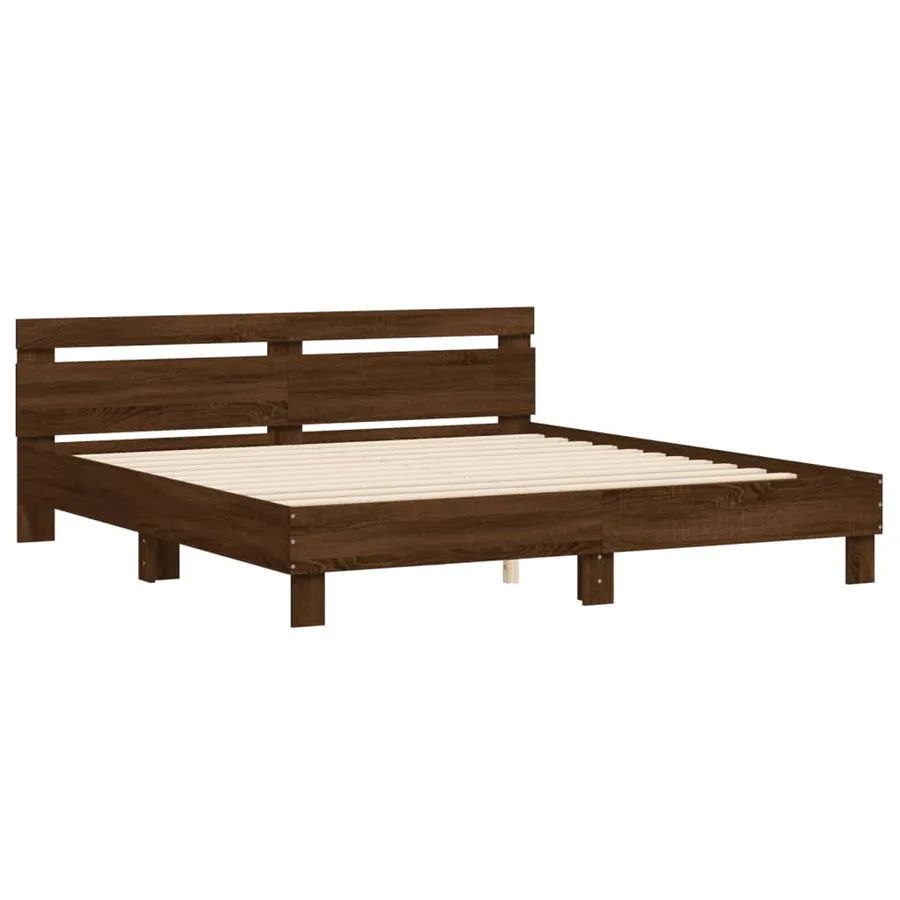 Cadre de lit sans matelas chêne marron 200x200 cm - 4