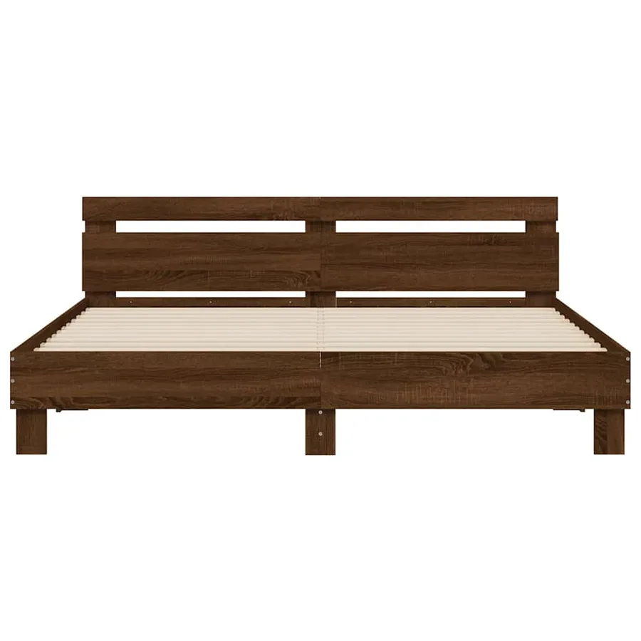 Cadre de lit sans matelas chêne marron 200x200 cm - 5