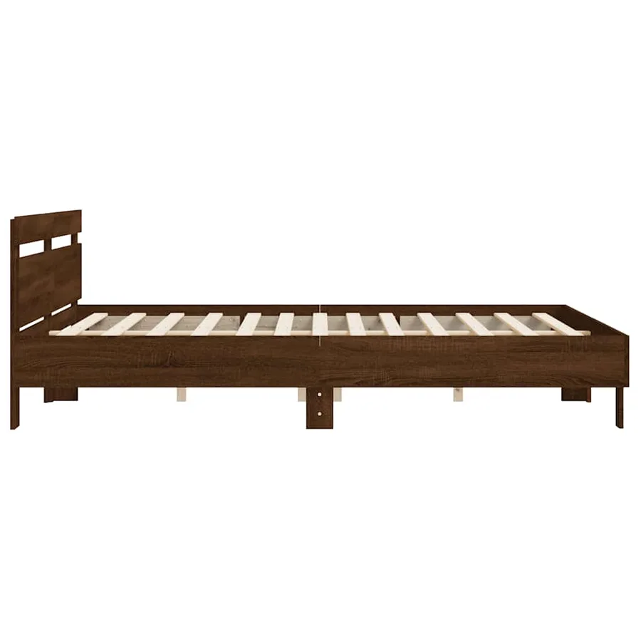 Cadre de lit sans matelas chêne marron 200x200 cm - 6